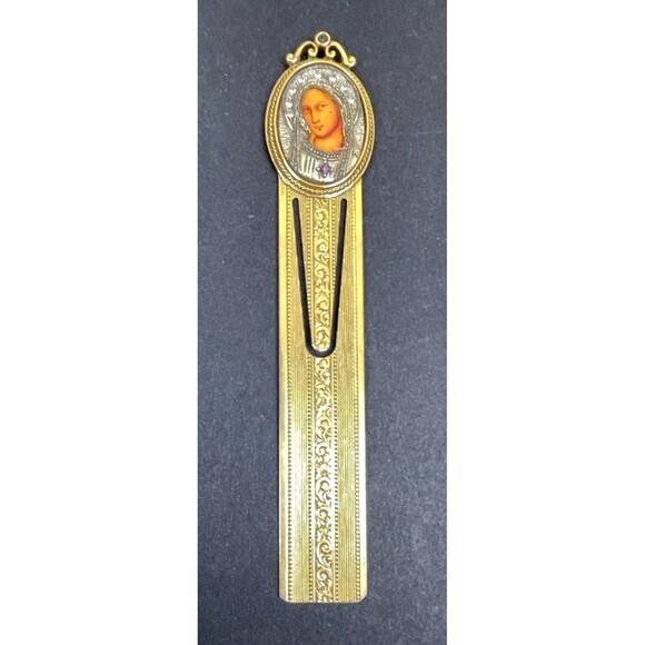 Vatican Library Collection Signed Gold Tone Madonna Book Mark - Picture 1 of 4